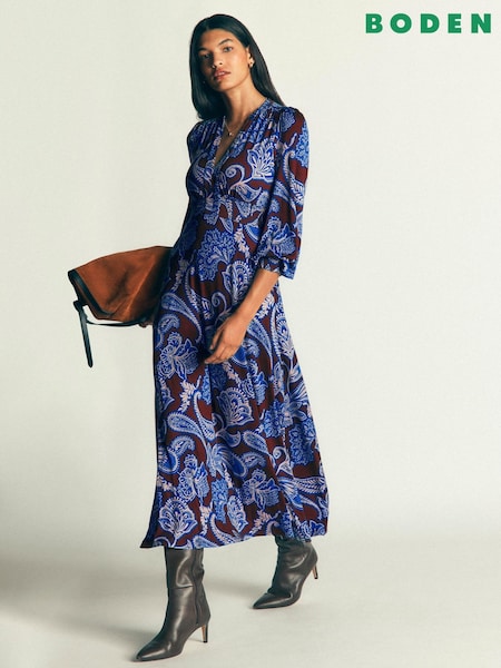 Brun - Boden Georgia Jersey Midi-kjole