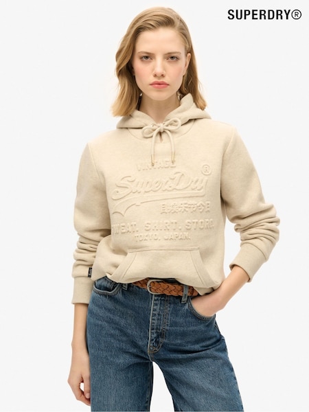 Superdry Pelican Beige Marl Embossed Vl Graphic Hoodie (675040) | €69