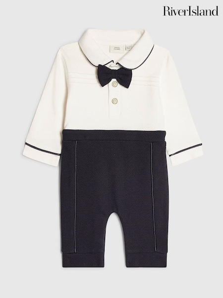 Blue - River Island Sailor Tie Bear Bodysuit & Legging Set