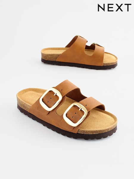 Hellbraun - Corkbed Double Strap Sandals (675124) | 9 € - 13 €