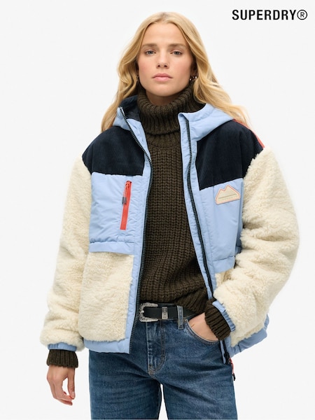 CreamUrbană - Superdry Cu glugă Fleece Jachetă (675149) | 420 LEI