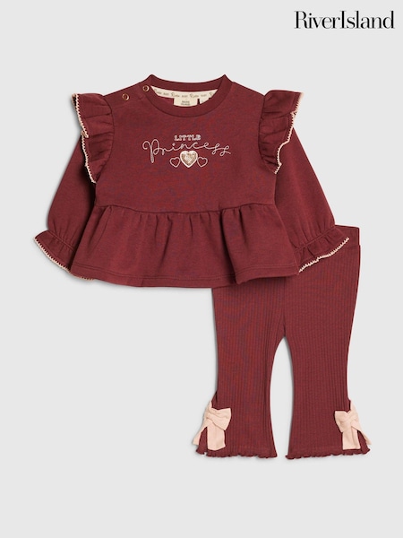 Red - River Island Little Princess Frill Top & Leggings Set