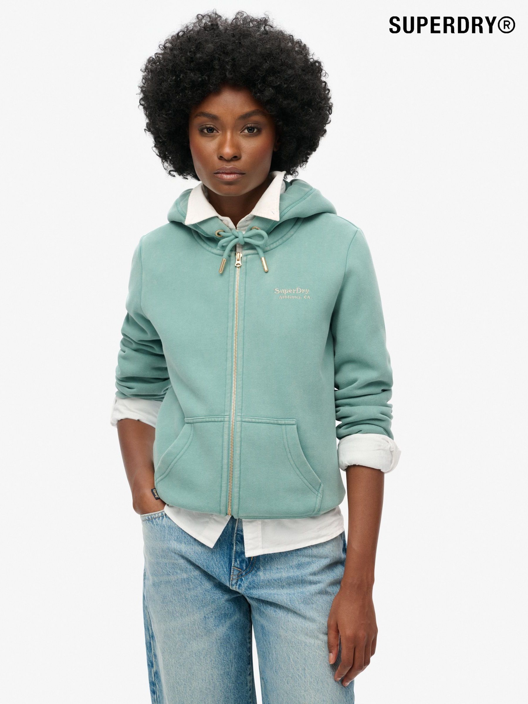 Womens grey superdry hoodie on sale