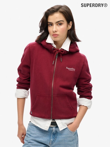 BORGONHA RICO - Superdry Essential Logo Zip Hoodie (675243) | R$ 545