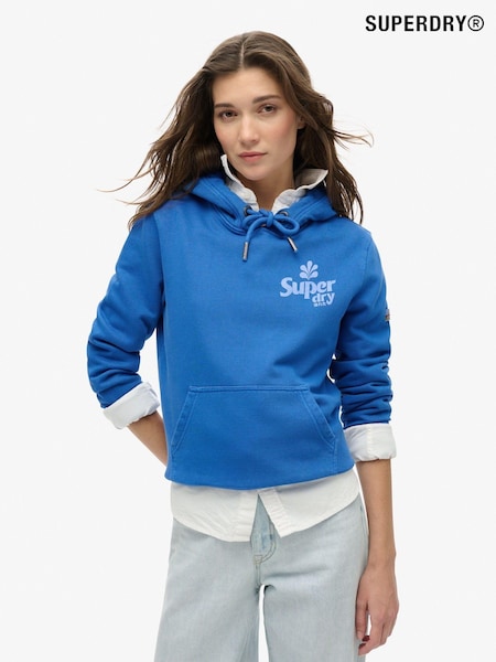 Superdry Royal Mid Blue Cooper Tonal Logo 100% Cotton Hoodie (675424) | R$ 545