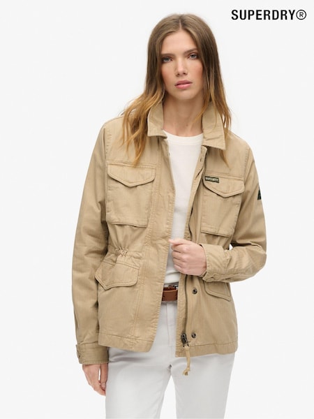 Canyon Beige - Jachetă din bumbac cu căptușeală militară Superdry cu 100% (675658) | 708 LEI
