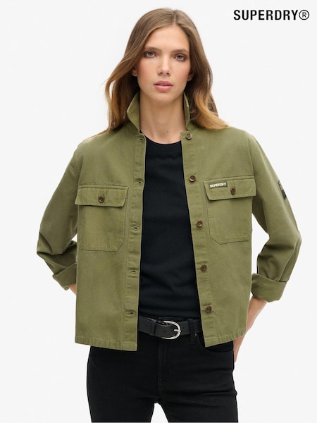 Superdry Wild Khaki St Tropez Military 100% Cotton Shirt (675661) | €137