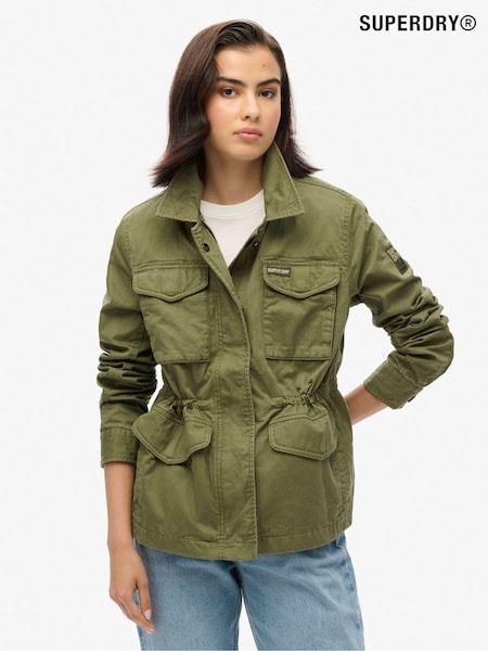 Оливковый - Superdry Military Lined 100% Cotton Jacket (675715) | €144