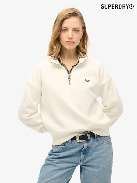Superdry Off White Essential Half Zip Sweatshirt (675752) | €42