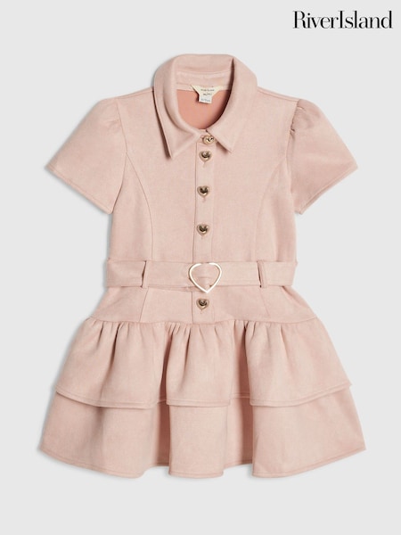 Pink - River Island Suedette Prom Dress