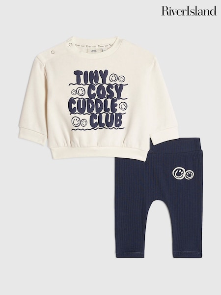 أزرق - حزمة سويت شيرت وبنطلونات ضيقة من River Island كادل كلوب