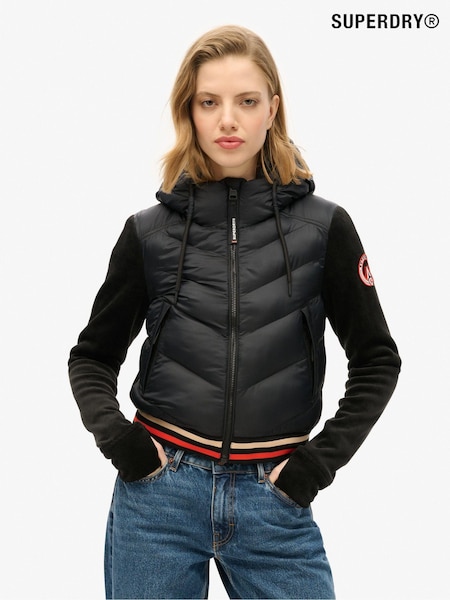 Superdry Black Hood Storm Fuji Hybrid Bomber Jacket (676837) | €79