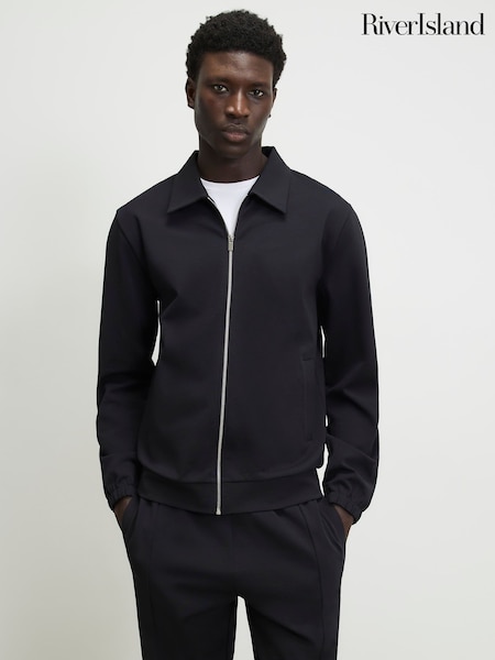 Azul - Regular River Island Slim Fit Interlock Shacket