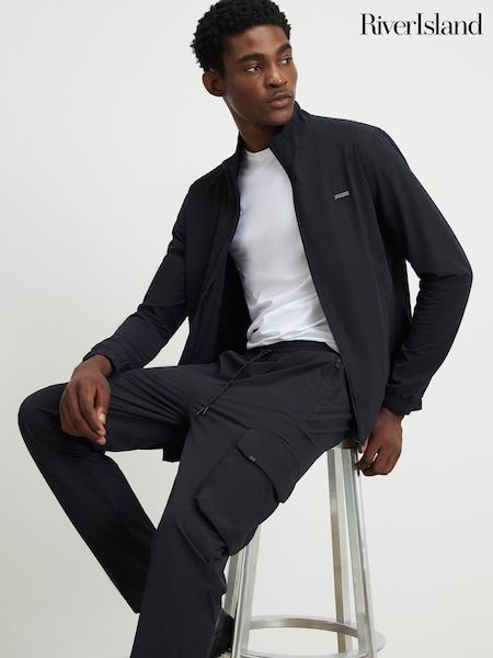 Schwarz - Regular River Island Skinny Fit Cargo Trousers