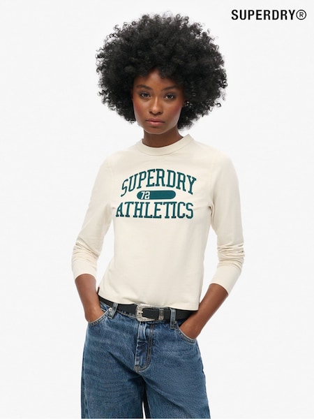 Turtledyve Cream - Superdry Athletic Ringer Slim Pitkä hiha Top (677003) | €43