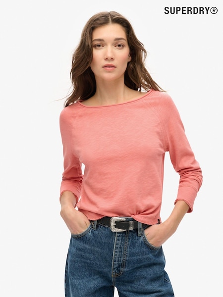 Mauveglow Roz - Superdry Mânecă lungă 100% Bumbac Material plușat franțuzesc Top (677178) | 186 LEI