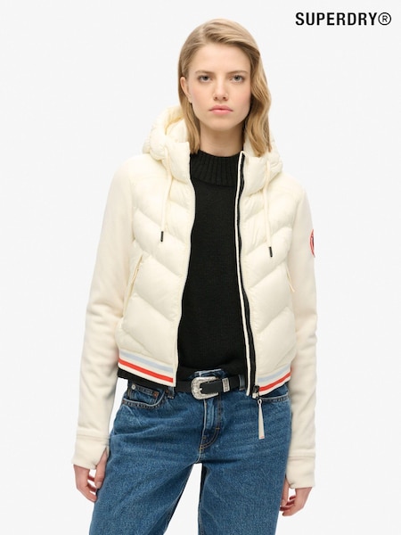 Superdry Off White Hood Storm Fuji Hybrid Bomber Jacket (677181) | €61
