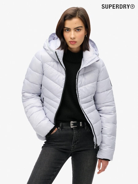 Iced Purple - Jachetă căptușită Fuji Quilt cu glugă Superdry (677284) | 400 LEI