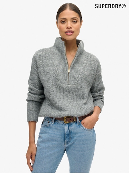 מלאנז' פחם - Superdry Essential Half Zip Jumper (677323) | ‏277‏₪