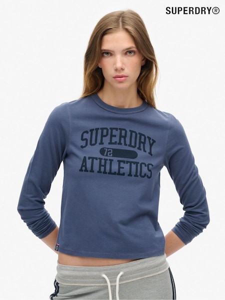 Superdry Mariner Navy Athletic Ringer Slim Long Sleeve Top (677434) | R$ 265