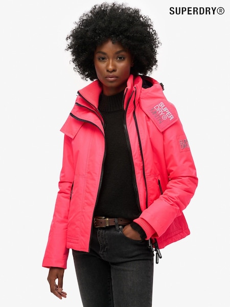 Superdry Hyper Fire Pink Hooded Mountain Windbreaker Jacket (677454) | €145