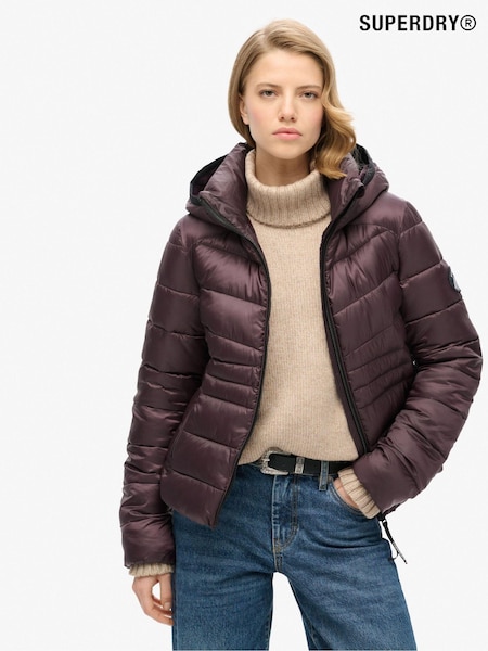 Mov vinete fumurii - Jachetă căptușită Fuji Quilt cu glugă Superdry (677491) | 400 LEI