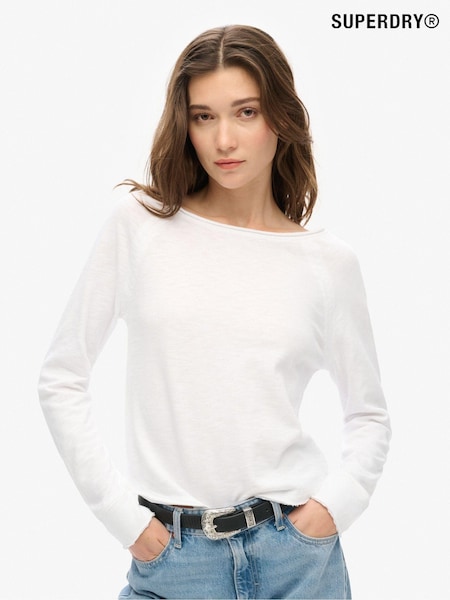 Optic - Superdry Mânecă lungă 100% Bumbac Material plușat franțuzesc Top (677643) | 186 LEI