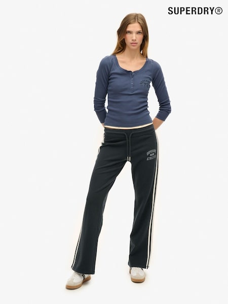 Superdry Eclipse Navy Athletic Stripe Flare 100% Cotton Joggers (677663) | €38