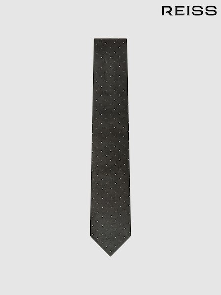 Reiss Dark Green Liam Polka Dot Silk Tie (677735) | €73