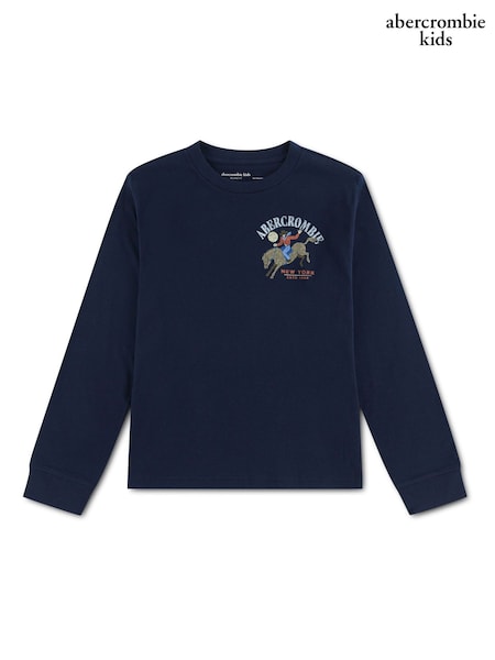 Blau - Abercrombie & Fitch Long Sleeve Cowboy T-shirt