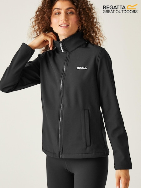 Regatta Black Shower Resistant Connie V Softshell Jacket (677998) | €20