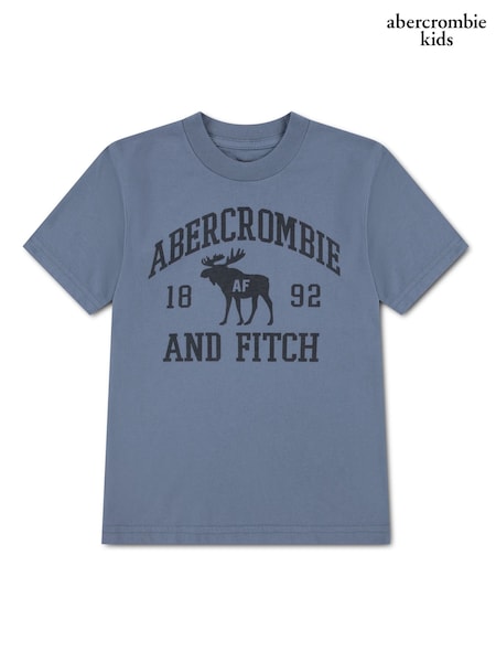 Blue - Abercrombie & Fitch Moose Lockup T-shirt