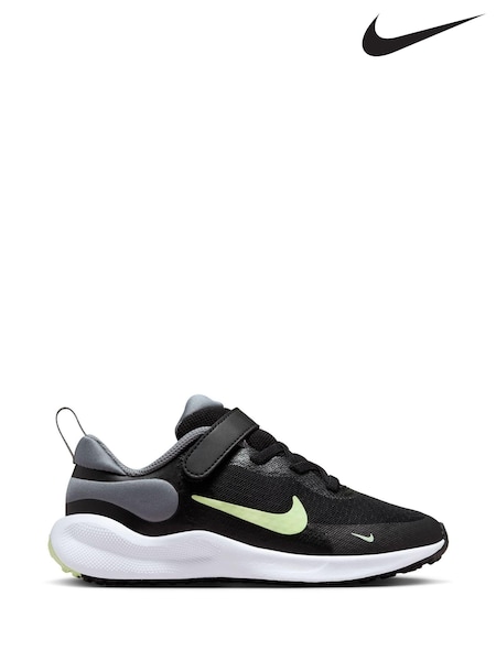 Черный/лайм - Nike Junior Revolution 7 Trainers (678148) | €50