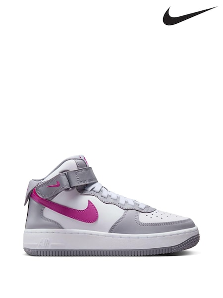 Nike Grey/White Youth Air Force 1 Mid EasyOn Trainers (678185) | €122