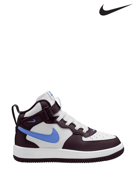 Nike Blue/Black Junior Air Force 1 Mid EasyOn Trainers (678205) | €77