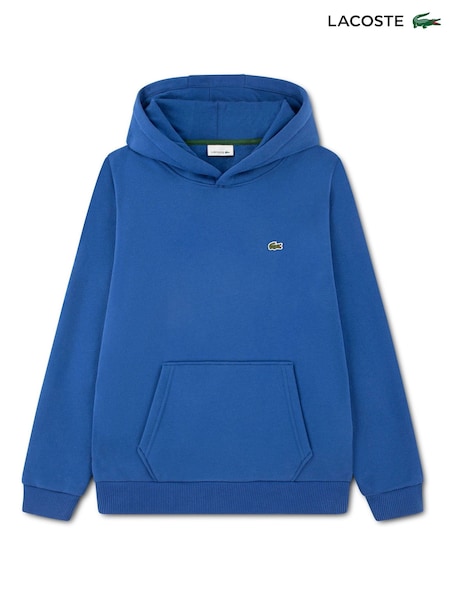 Blue - Lacoste Core Fleece Pullover Hoodie