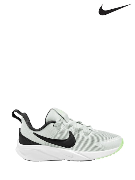Nike White/Lime Junior Star Runner 4 Trainers (678328) | €46