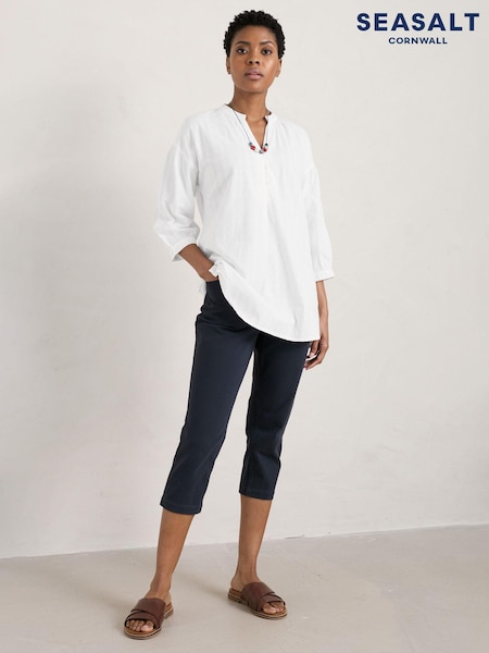 Seasalt Cornwall Blue Albert Quay Slim Fit Crop Trousers (679142) | €31