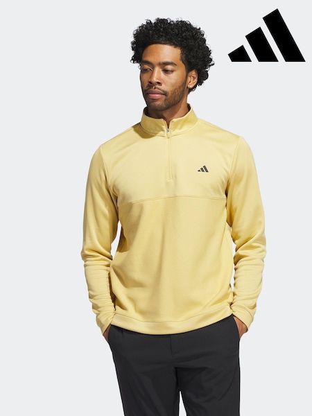 Galben - Bluză texturată cu fermoar scurt Adidas Golf Ultimate365 (679196) | 208 LEI