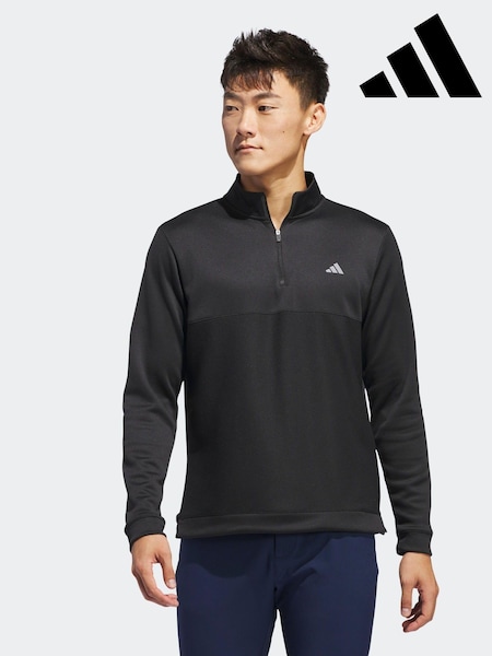 Negru - Bluză texturată cu fermoar scurt Adidas Golf Ultimate365 (679197) | 208 LEI