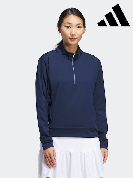 adidas Golf Navy Ultimate365 Half Zip Layering Top (679411) | 410 LEI