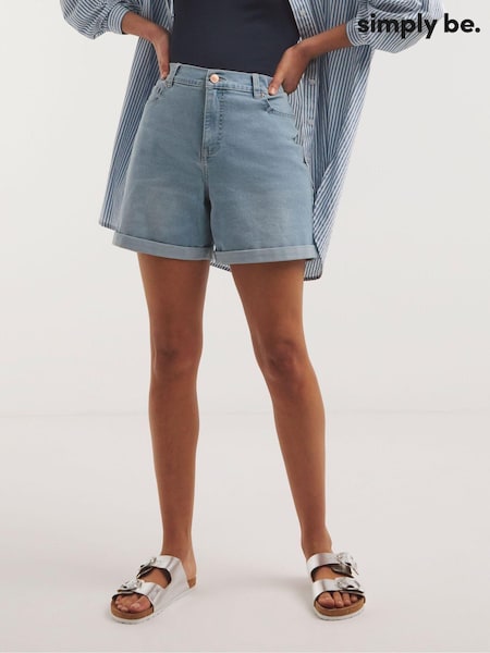 Simply Be Blue Super Light Wash 24/7 Mid Denim Shorts (679904) | €13