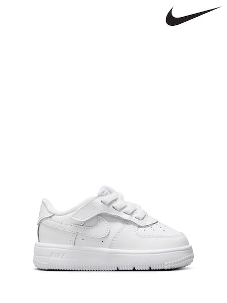 Alb - Ghete sport Nike Air Force 1 Mid EasyOn pentru bebeluși (680228) | 188 LEI