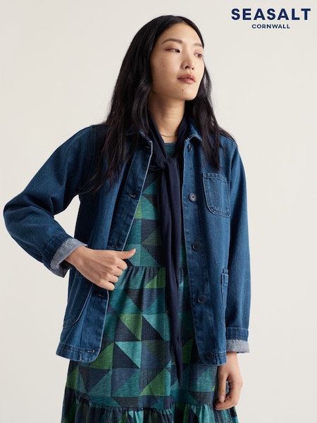 Blue - Seasalt Cornwall Reading Rocks Jacket