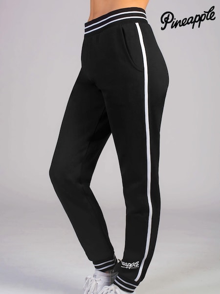 Pineapple Black Womens Stripe Rib Cuff Joggers (680745) | €45