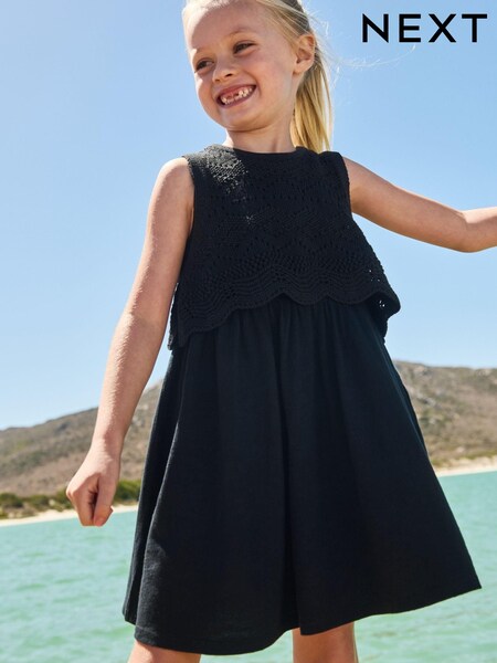 Black Crochet Vest Dress (3-12yrs) (680999) | €10 - €13
