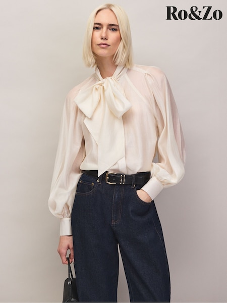 Krem - Ro&zo Bow Detail Blouse