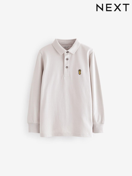 Grey Long Sleeve Polo Shirt (3-16yrs) (681561) | $14 - $22