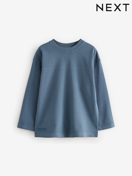 Blue Long Sleeve Heavyweight Washed T-Shirt (3-16yrs) (681820) | TRY 370 - TRY 481