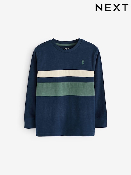 Navy Blue Colourblock Long Sleeve T-Shirt (3-16yrs) (681867) | TRY 296 - TRY 407